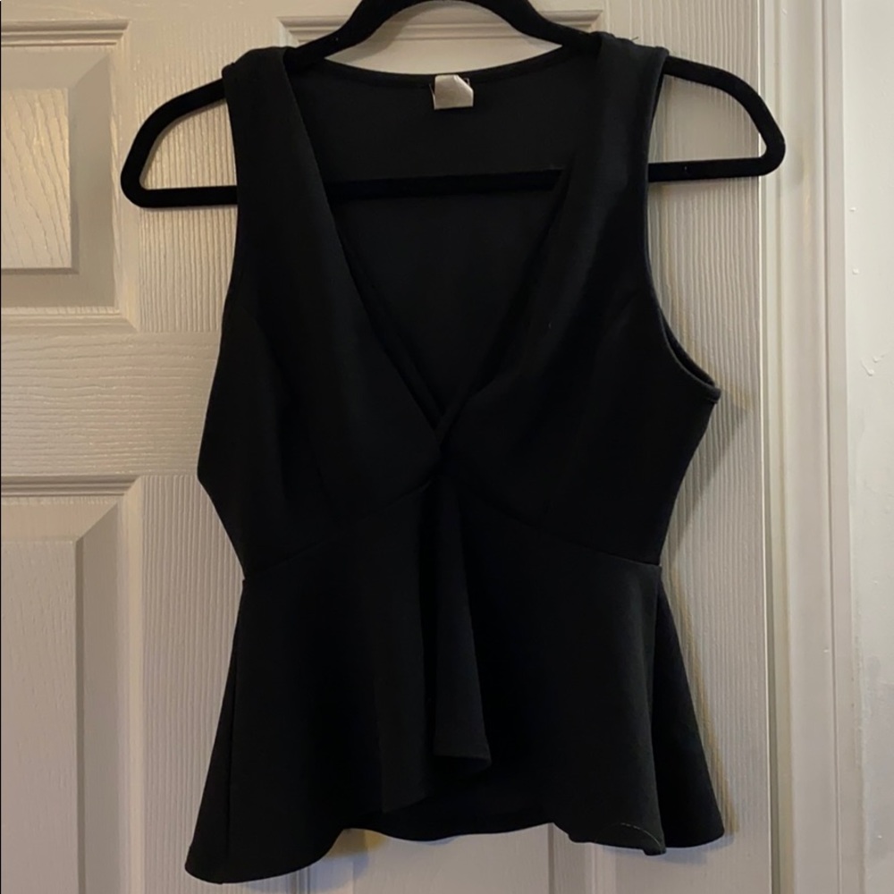 Sexy Black Peplum Top